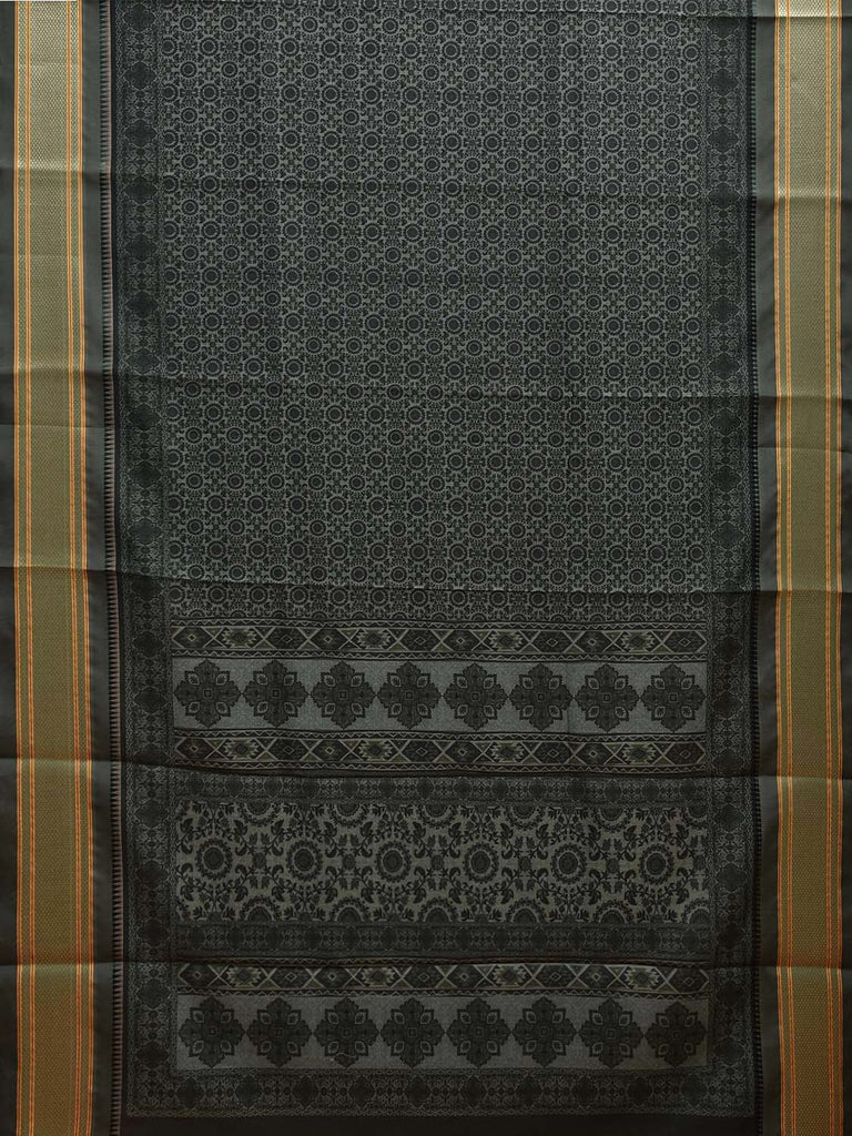 Green Bamboo Cotton Saree with Digital Print Design bc0719