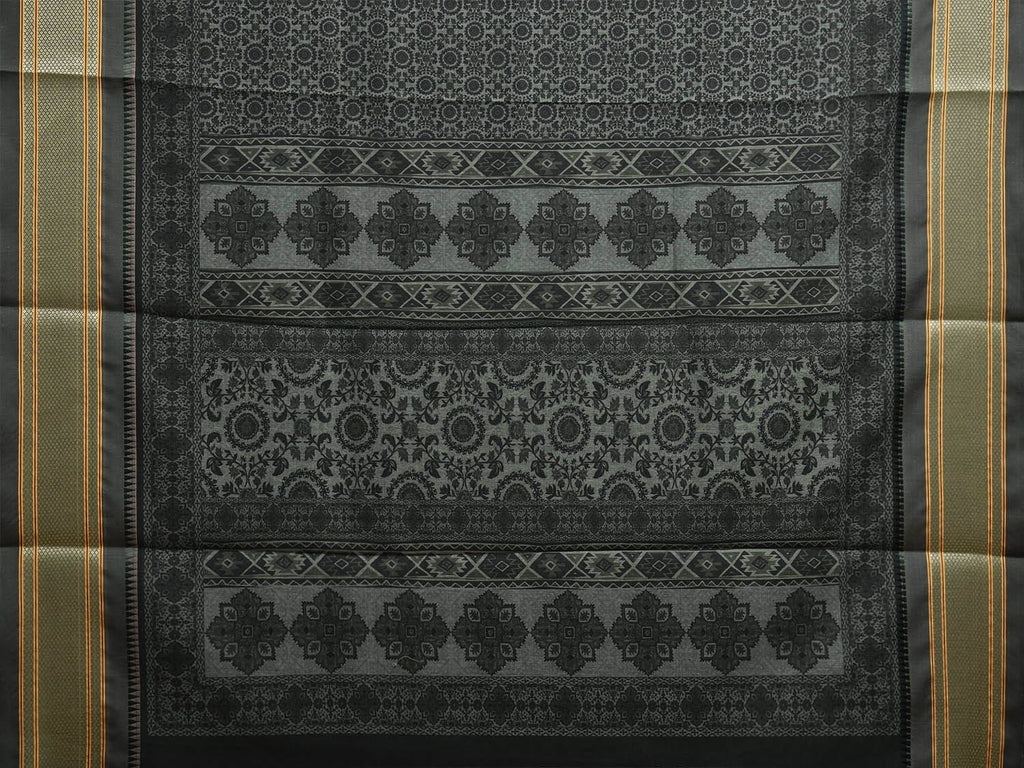 Green Bamboo Cotton Saree with Digital Print Design bc0719