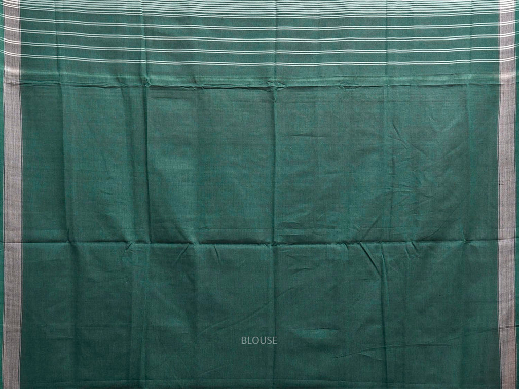 Green Ikat Cotton Handloom Saree with All Over Grill Design i0974