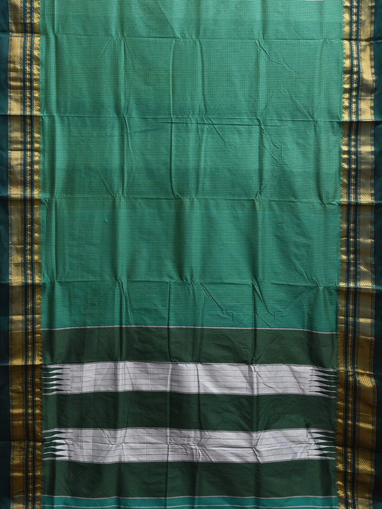 Green ilkal Viscose Silk Saree with Checks and Contrast Teni Tope Kammi Pallu Design il0018