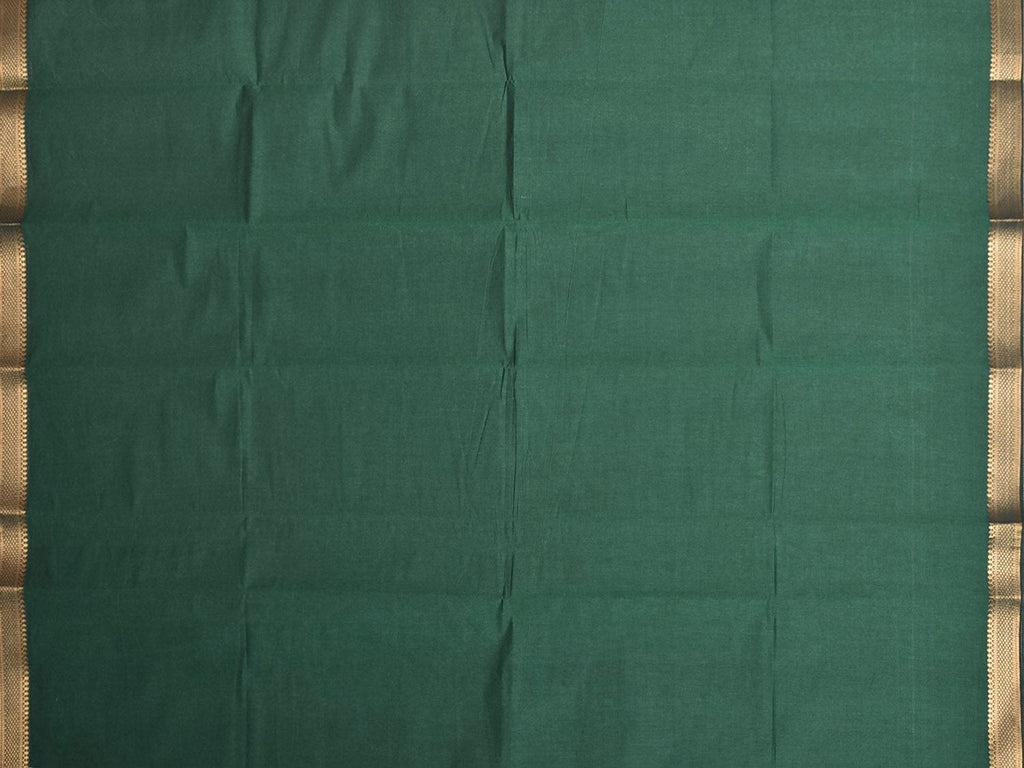 Green Mangalgiri Cotton Blouse with Zari Border Design Length 1mt Width 44 Inches BL0191