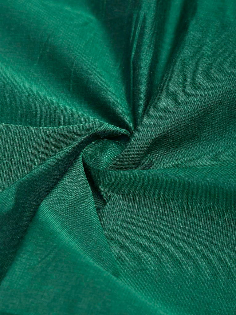 Green Mangalgiri Cotton Blouse with Zari Border Design Length 1mt Width 44 Inches BL0191