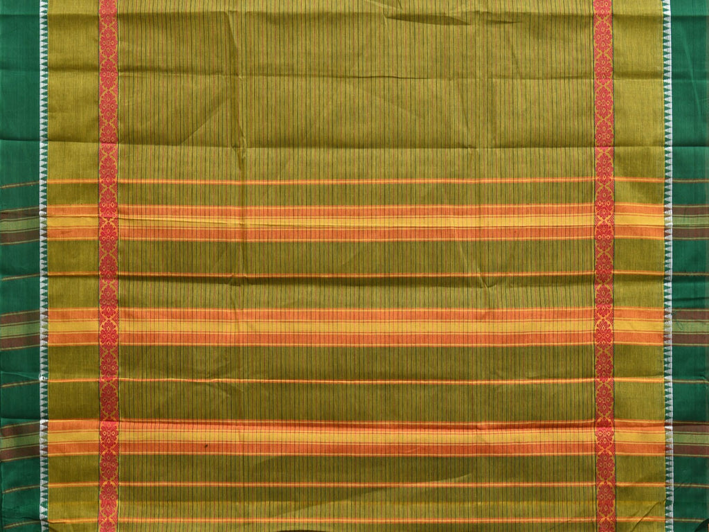 Green Narayanpet Cotton Handloom Saree with Big Border Design No Blouse np0842