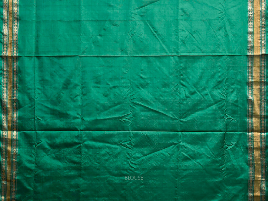 Green Uppada Silk Handloom Saree with Karpur Pallu Design u2495