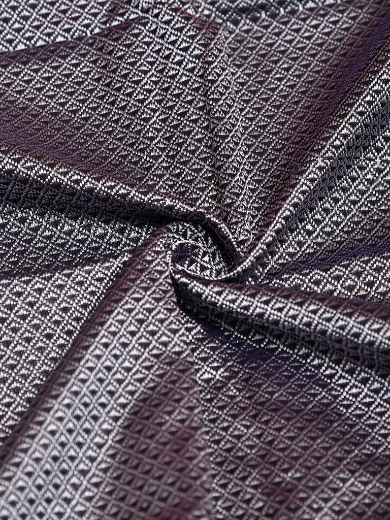 Grey and Maroon Jacquard Viscose Blouse with Contrast Border Design Length 1mt Width 31 Inches BL0181