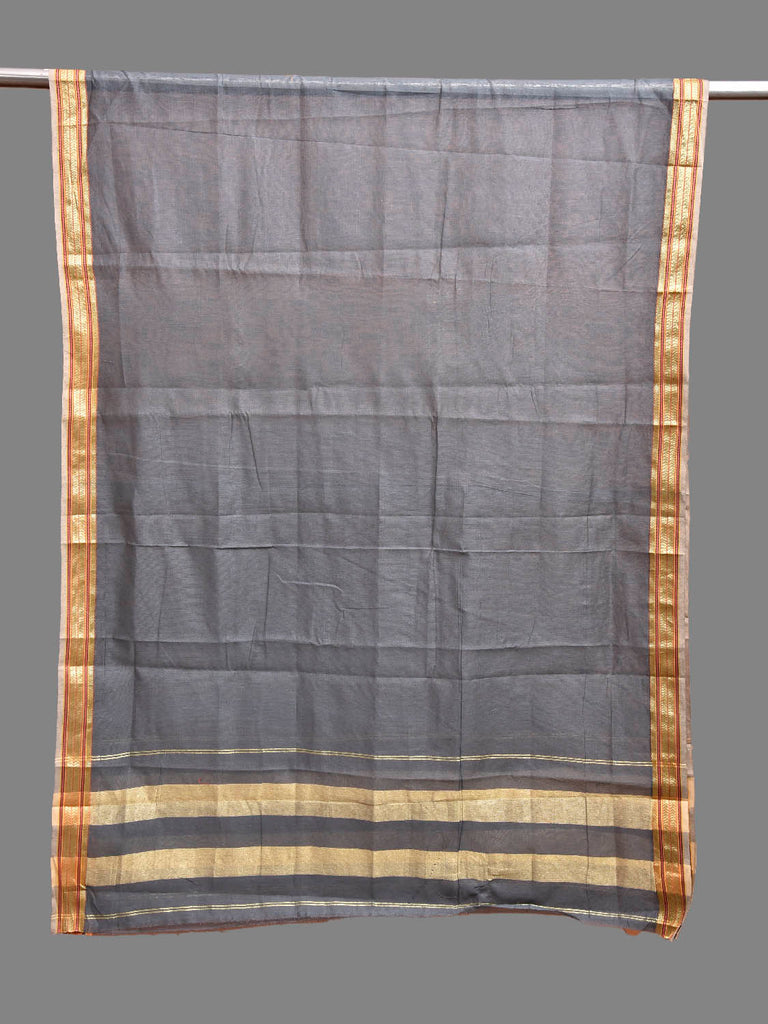 Grey Bamboo Cotton Dupatta with Zari Border ds3872