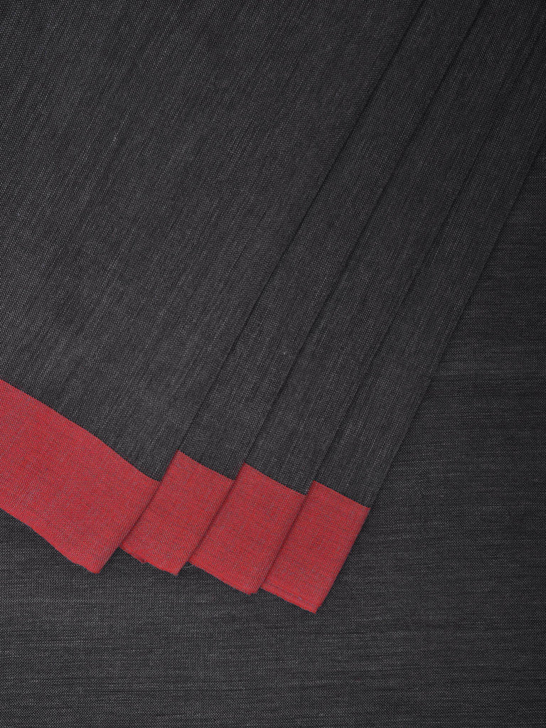 Grey Cotton Soft Plain Saree with Small Border Design o0473