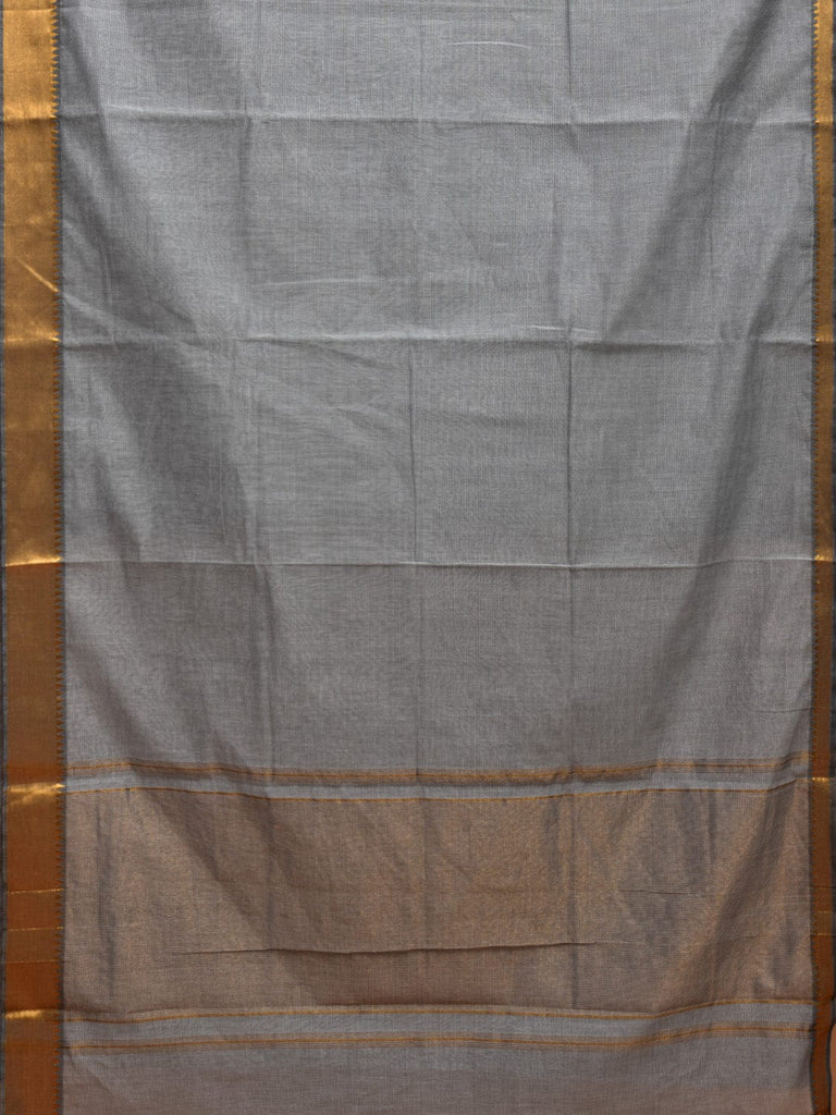 Grey Mangalgiri Cotton Handloom Saree with Strips Design mn0071