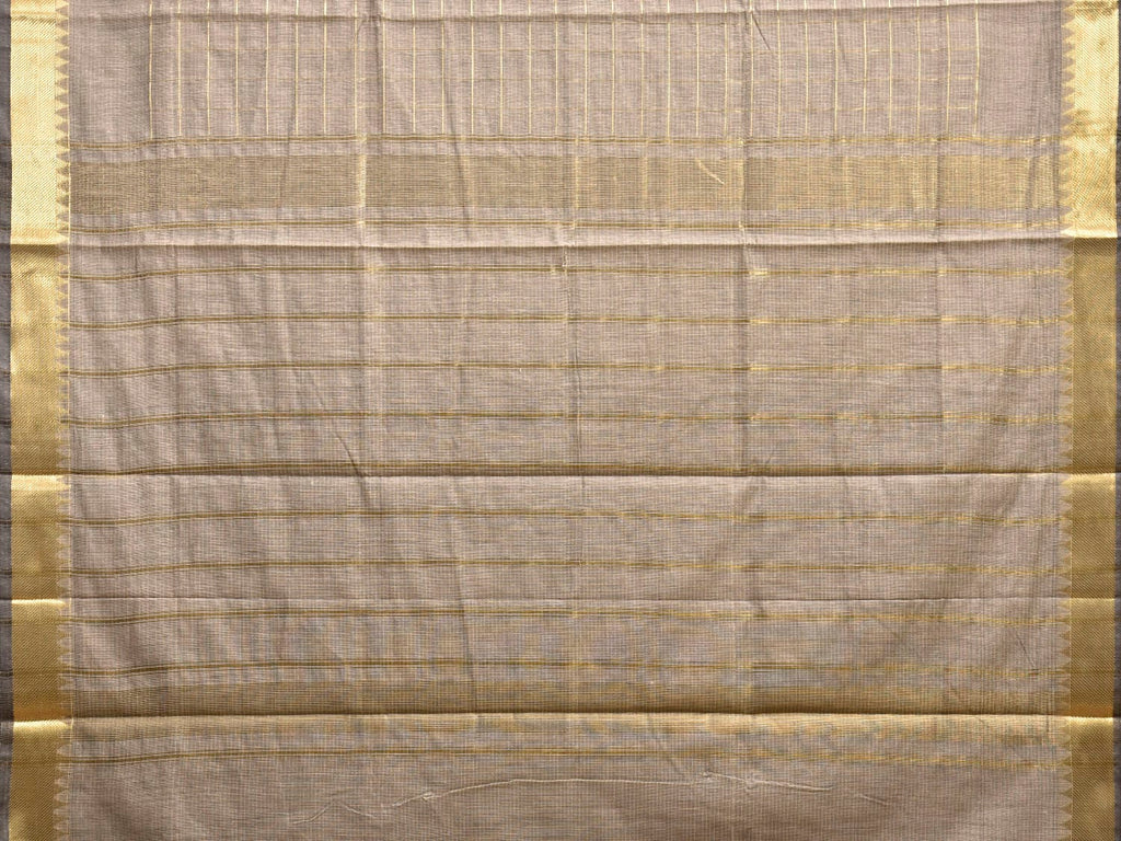 Grey Mangalgiri Cotton Viscose Saree with Checks Design mn0138