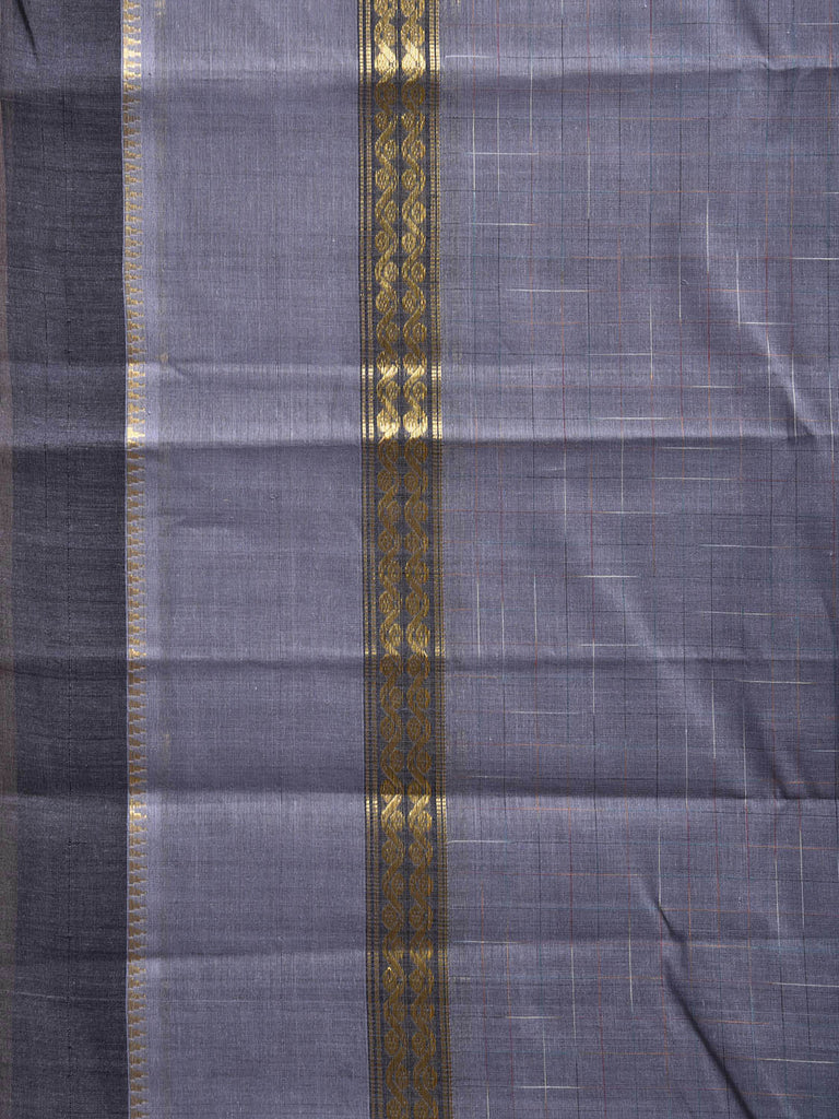 Grey Narayanpet Cotton Handloom Saree with Big Border Design No Blouse np1148