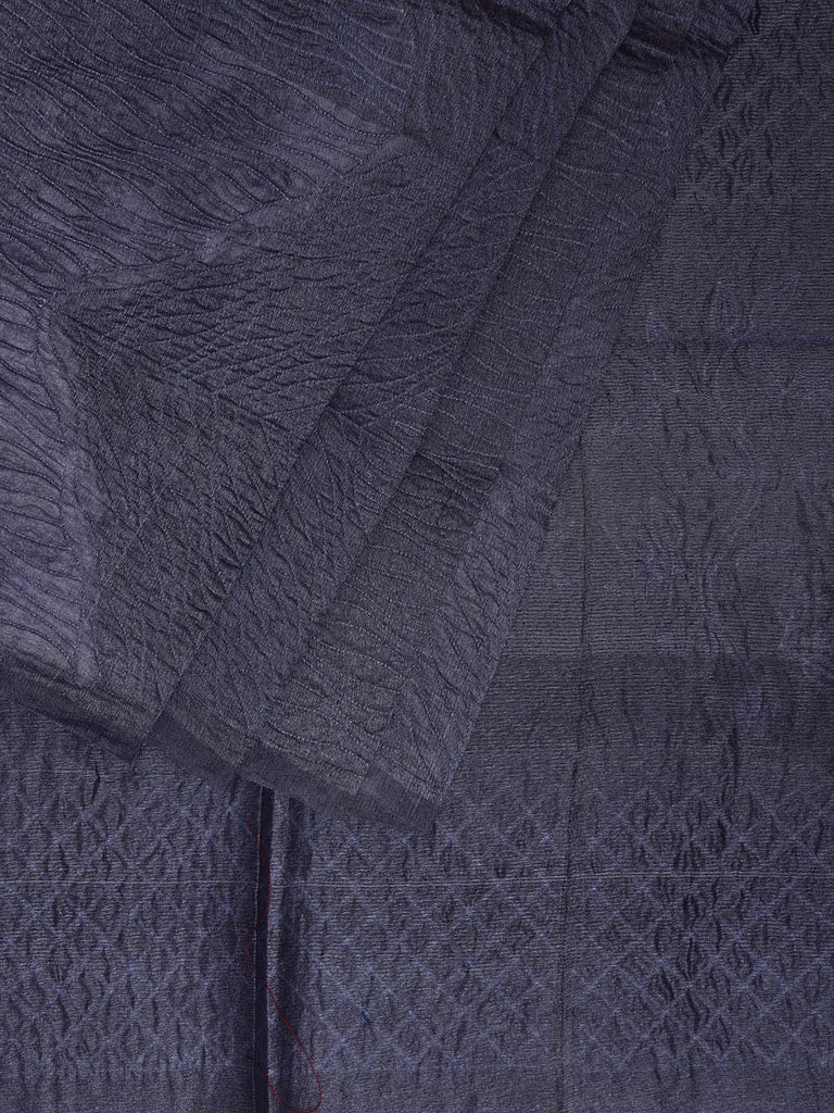 Grey Shibori Tussar Saree with Floral Design o0709