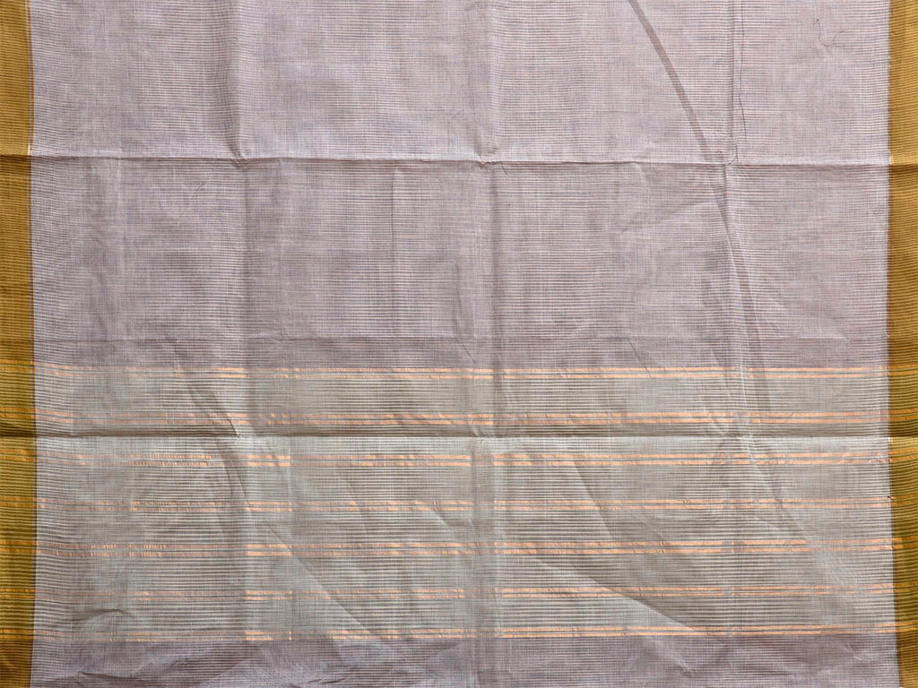 Grey Venkatagiri Cotton Saree with Body Strips Design No Blouse v0139