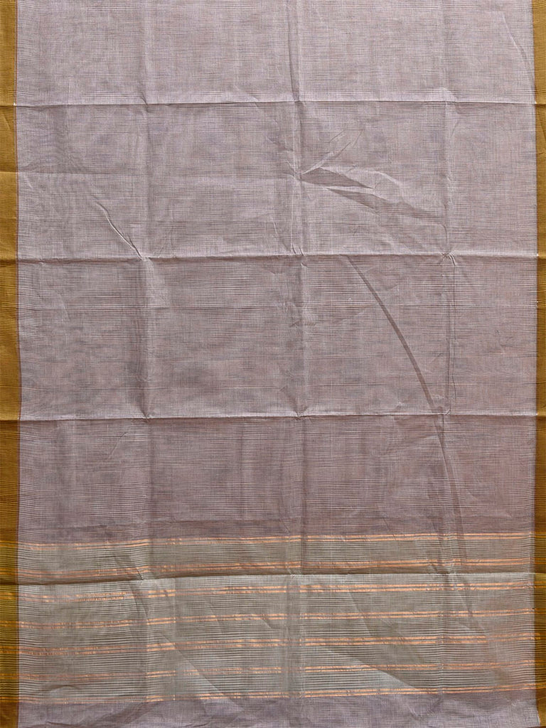 Grey Venkatagiri Cotton Saree with Body Strips Design No Blouse v0139