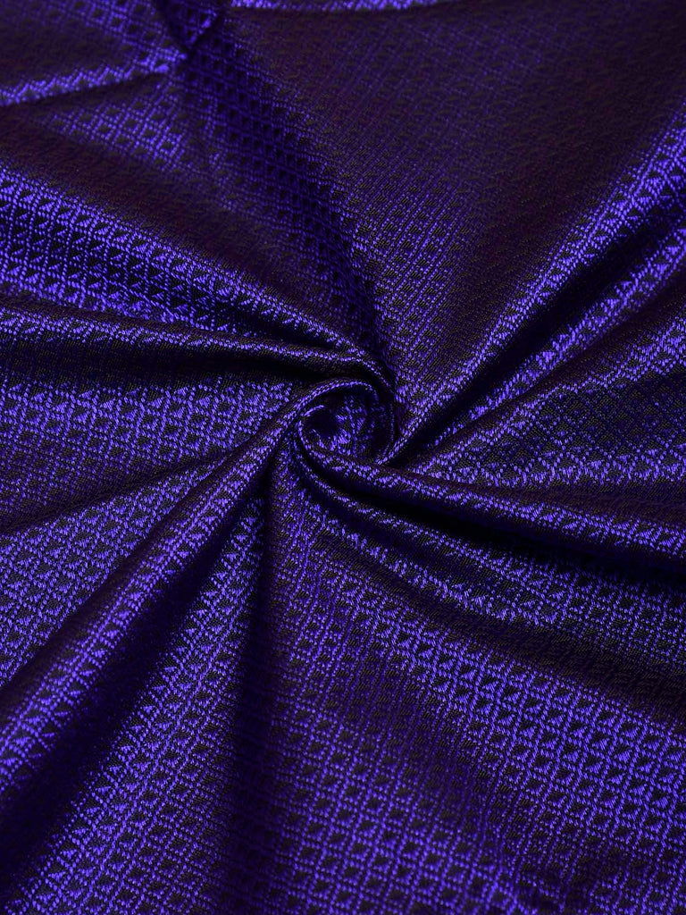 Indigo and Maroon Jacquard Viscose Blouse with Contrast Border Design Length 1mt Width 31 Inches BL0176