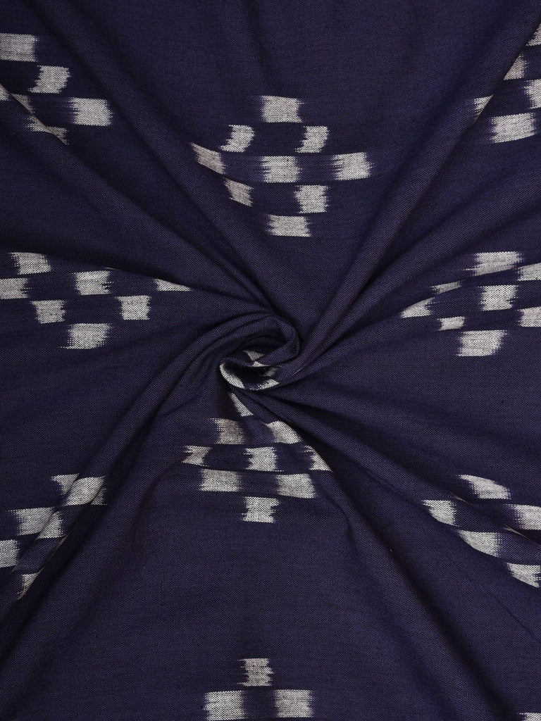 Indigo Ikat Cotton Handloom 2.5mts Fabric with Plus Pattern Design f0258