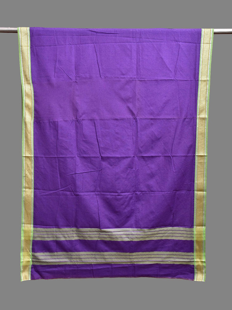 Lavender and Green Bamboo Cotton Dupatta with Zari Border ds3874