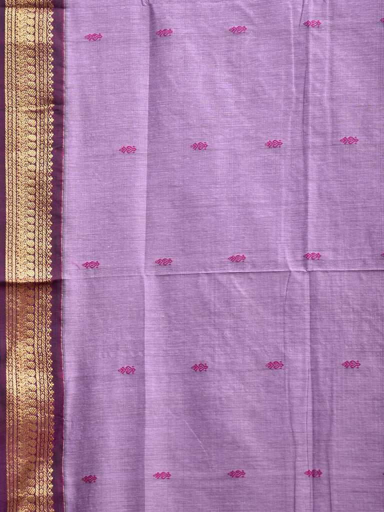 Lavender and Purple Gadwal Cotton Viscose Saree with Border and Pallu Design g0582