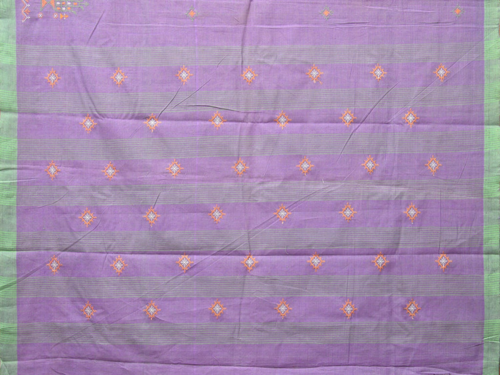 Lavender Mangalgiri Cotton Handloom Saree with Kasuti Work Design o0403