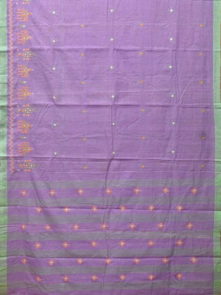 Lavender Mangalgiri Cotton Handloom Saree with Kasuti Work Design o0403