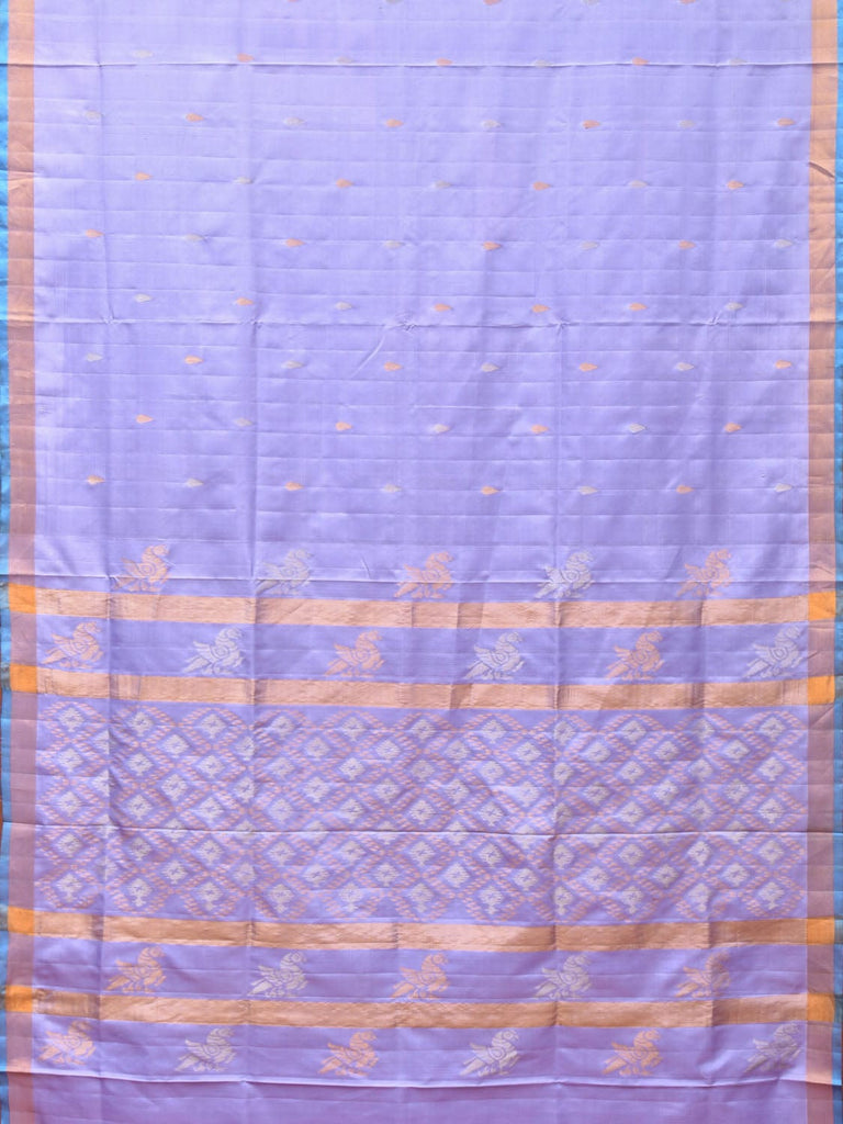 Lavender Uppada Silk Handloom Saree with Bird and Jamdani Pallu Design u2039