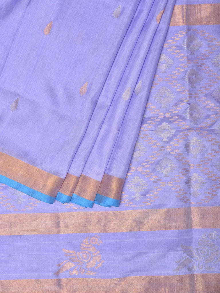 Lavender Uppada Silk Handloom Saree with Bird and Jamdani Pallu Design u2039