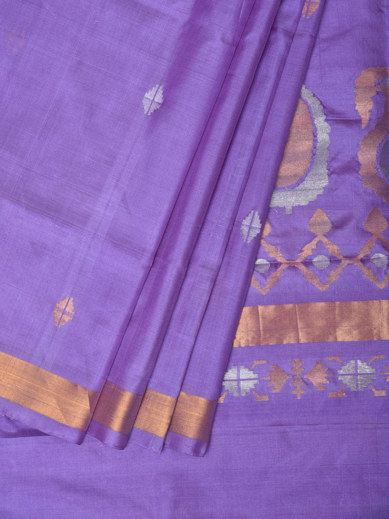 Lavender Uppada Silk Handloom Saree with Mango Pallu Design u2062