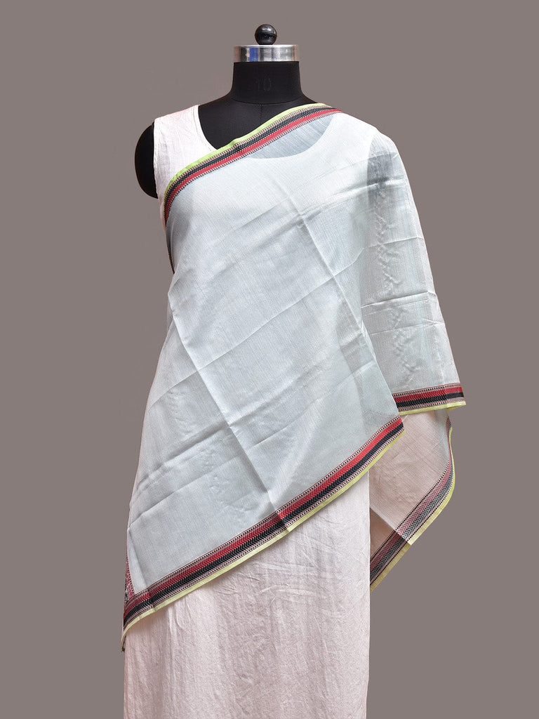 Light Blue Banaras Cotton Silk Stole with Border Design ds3655