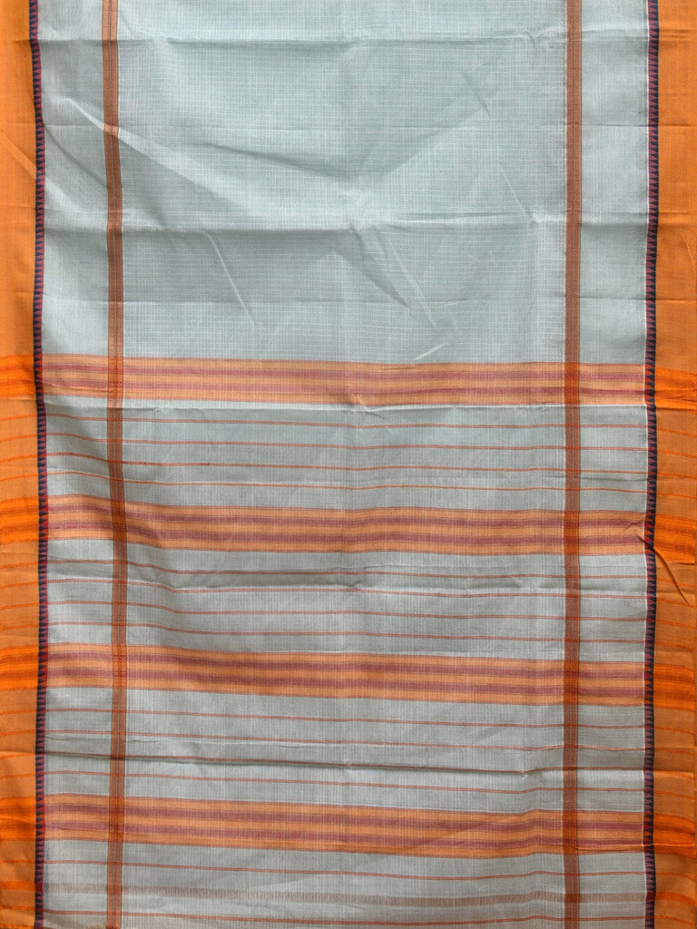 Light Blue Narayanpet Cotton Handloom Saree with Checks and Big Border Design No Blouse np0876