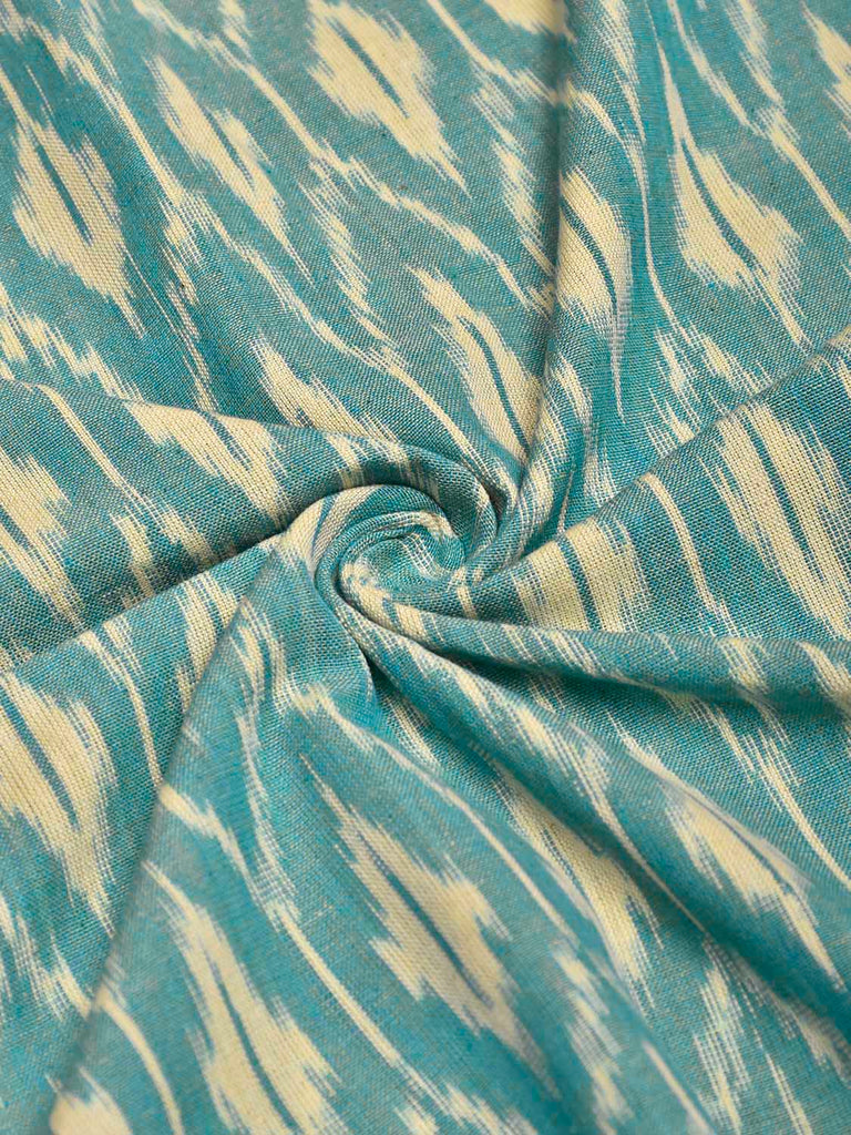 Light Blue Pochampally Ikat Cotton Handloom Blouse with Grill Design Length 1mt Width 44 Inches BL0166