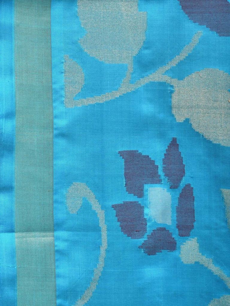 Light Blue Uppada Silk Handloom Saree with All Over Floral Design u2105