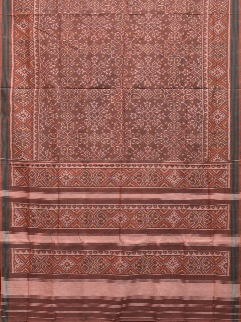 Light Brown Ikat Cotton Handloom Saree with All Over and Border Design i0850