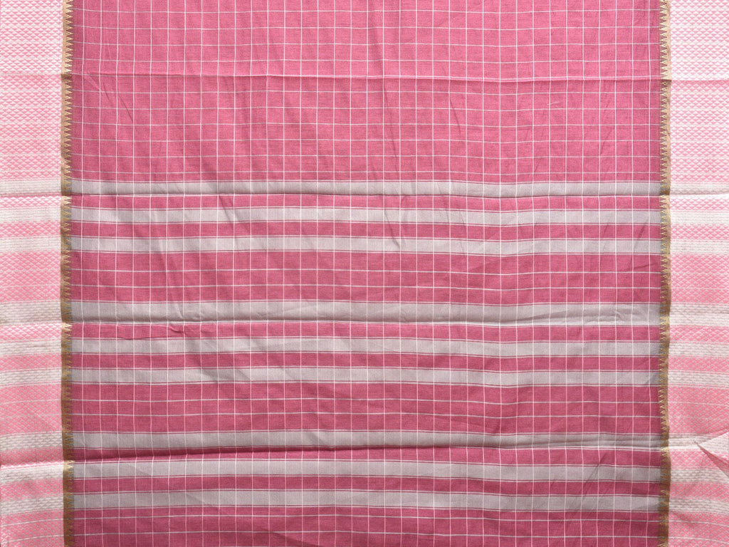 Light Burgundy and Baby Pink Bamboo Cotton Saree with Big Checks Design No Blouse bc0386
