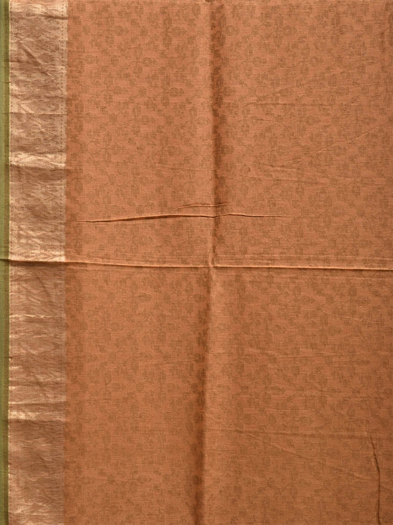 Light Fawn Banaras Cut Work Cotton Saree with Jamdani Design b0306