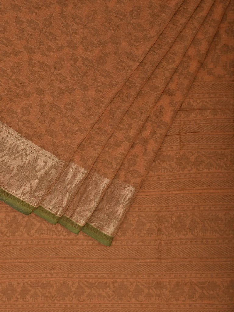 Light Fawn Banaras Cut Work Cotton Saree with Jamdani Design b0306