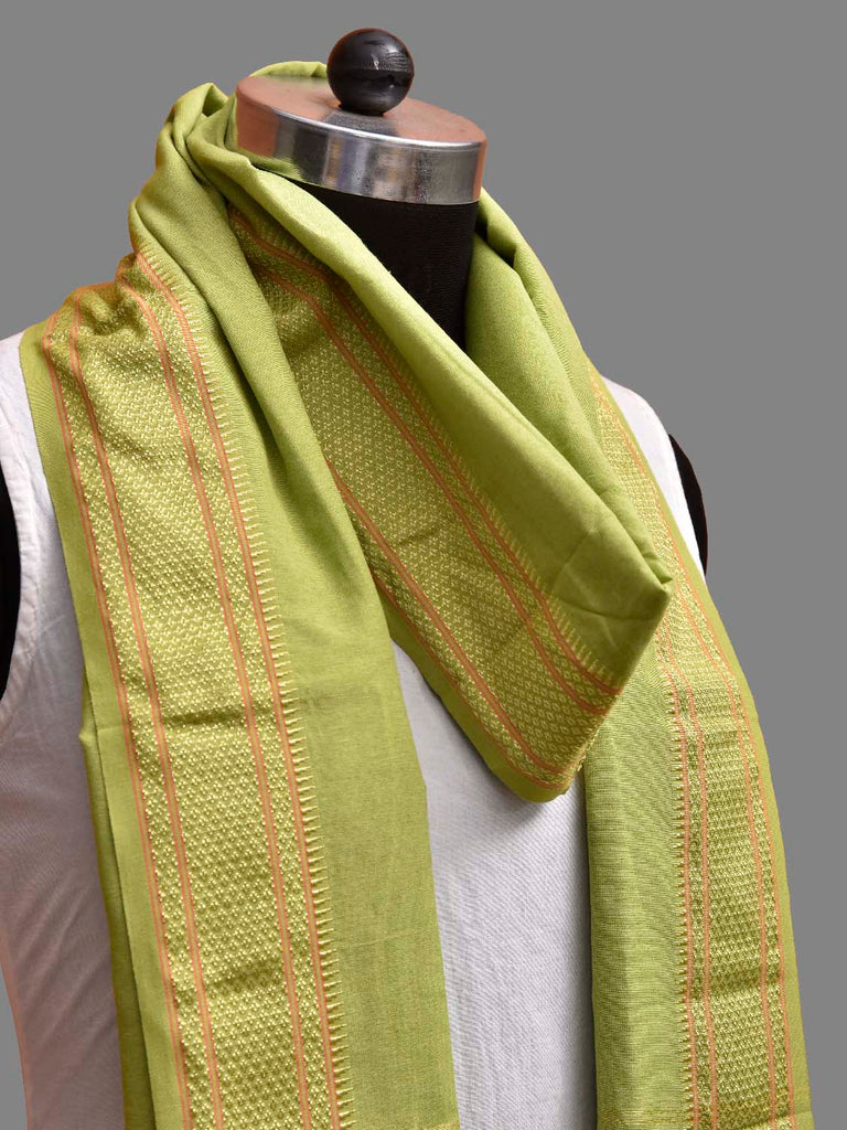 Light Green Bamboo Cotton Dupatta with Zari Border ds3876