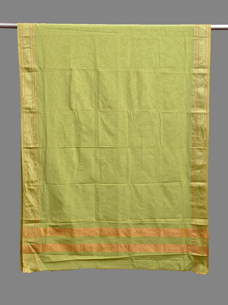 Light Green Bamboo Cotton Dupatta with Zari Border ds3876