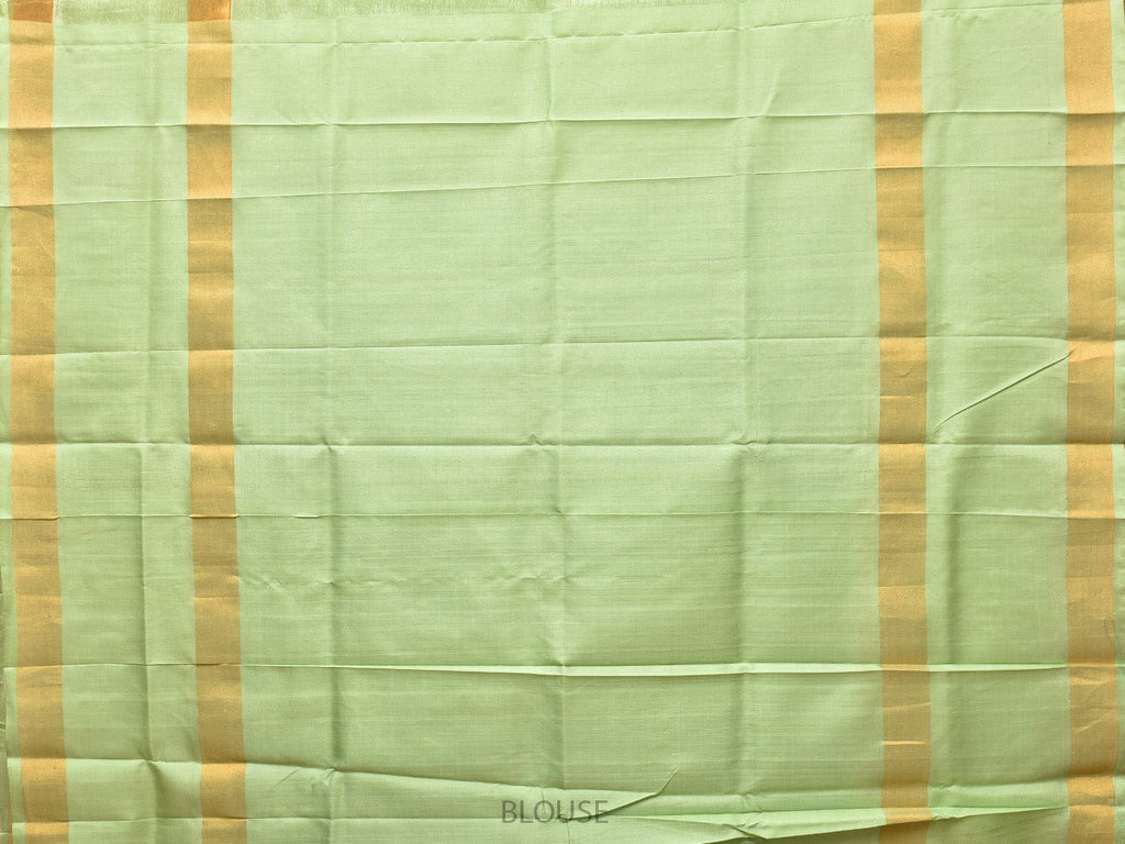 Light Green Uppada Silk Handloom Saree with Checks and Buta Design u2078