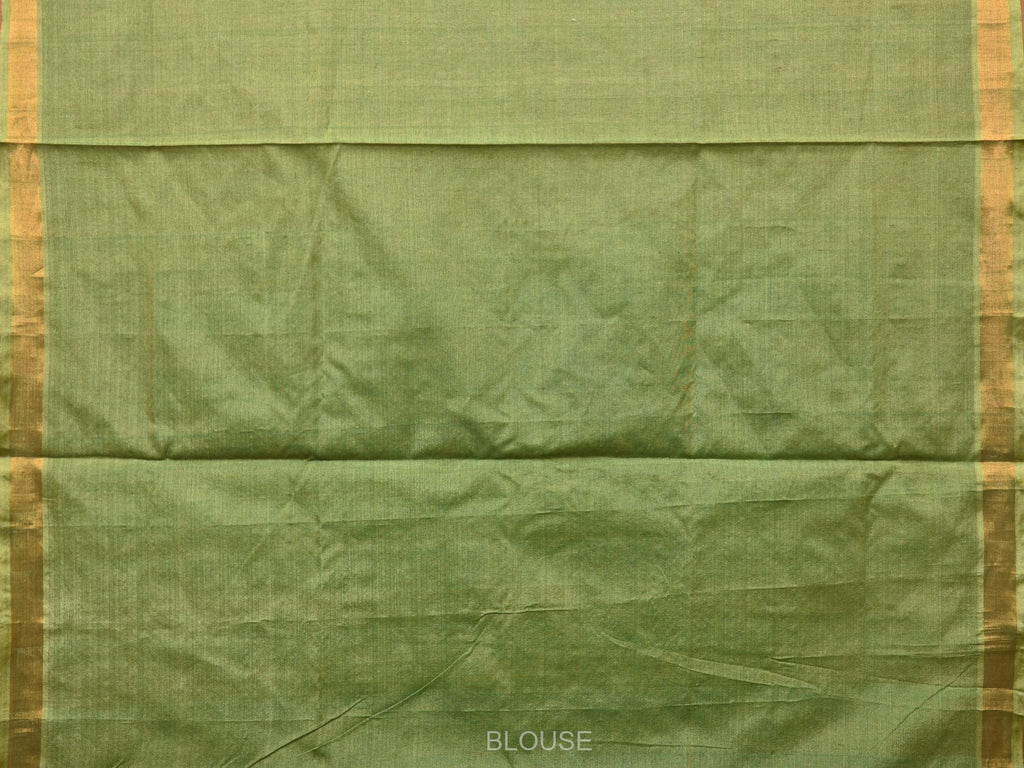 Light Green Uppada Tussar Cotton Handloom Saree with Dhaka Jamdani Pallu Design u2163