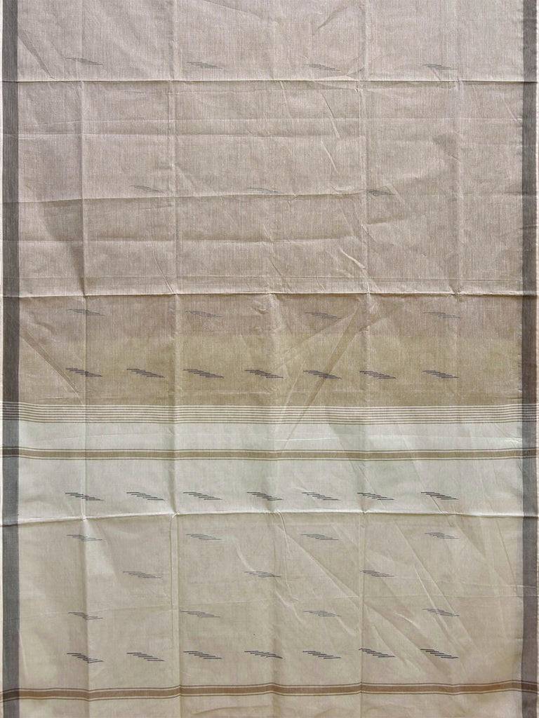 Light Grey and Sea Green Venkatagiri Cotton Saree with Pallu Buta Design v0123