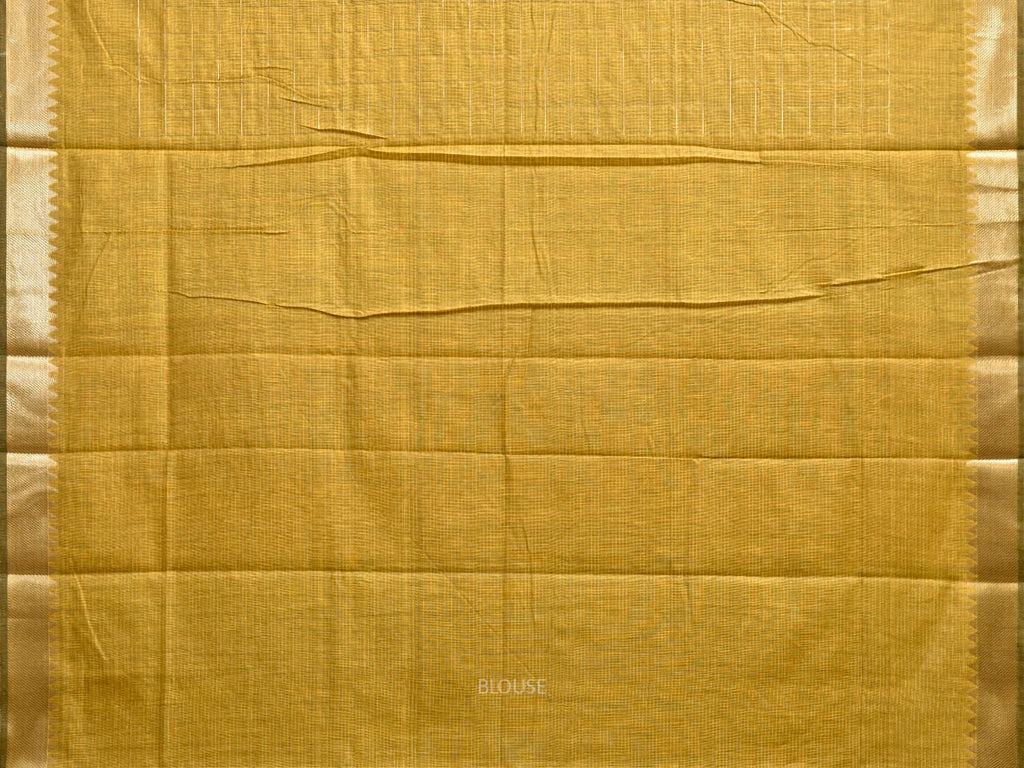 Light Olive Mangalgiri Cotton Viscose Saree with Checks Design mn0137