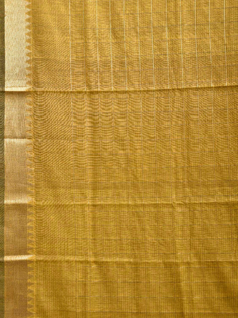Light Olive Mangalgiri Cotton Viscose Saree with Checks Design mn0137