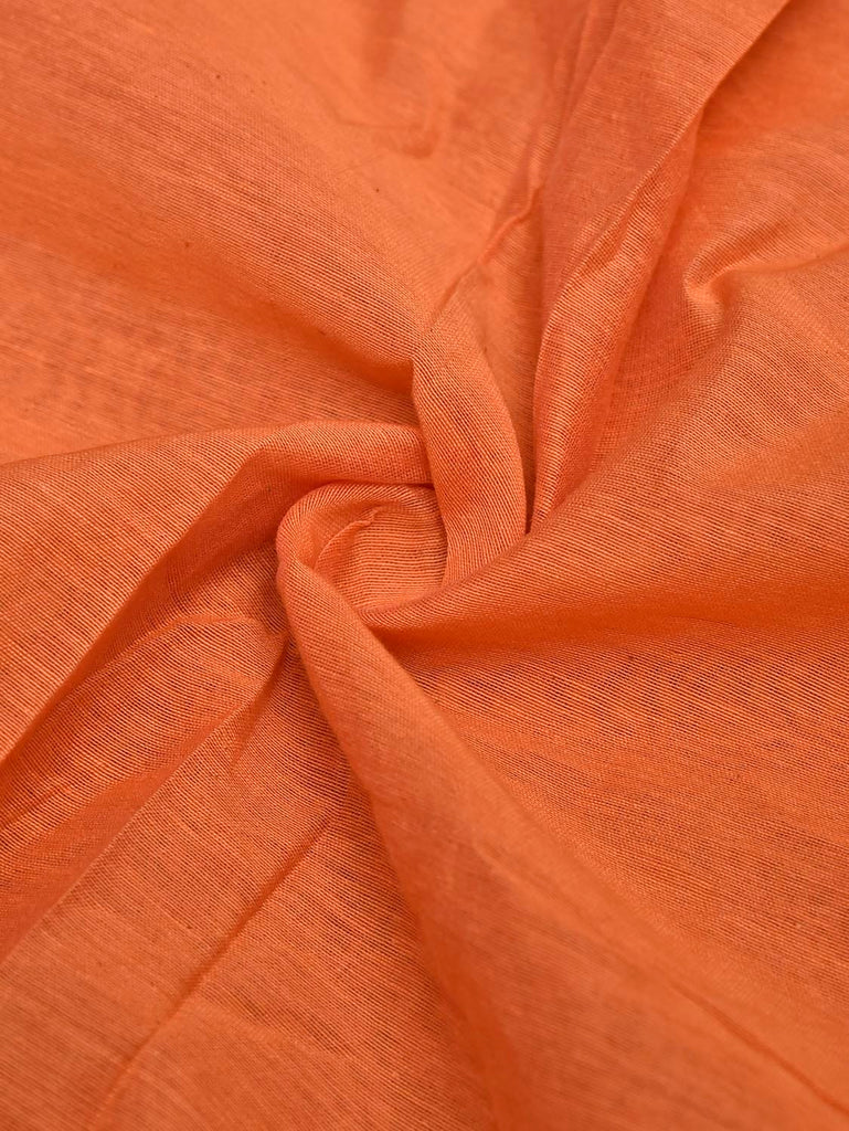 Light Orange and Green Bamboo Cotton Blouse with Plain Design Length 80cm Width 44 Inches BL0093