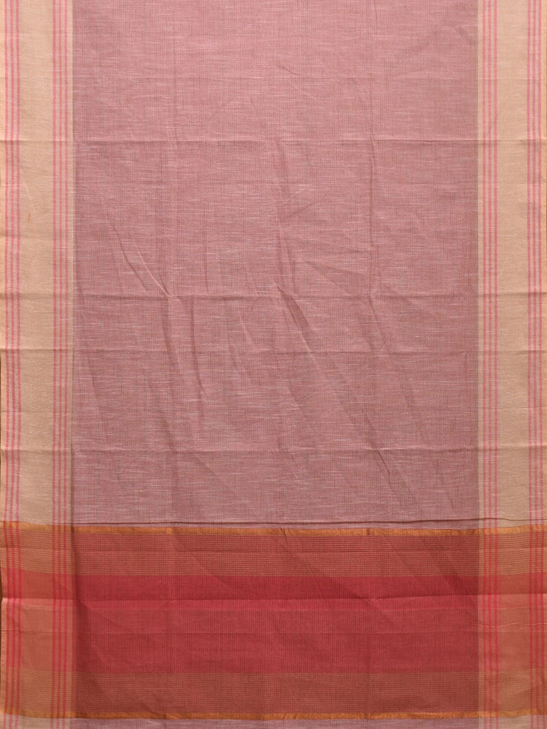Light Pink Kanchipuram Cotton Handloom Saree with Strips Design k0556