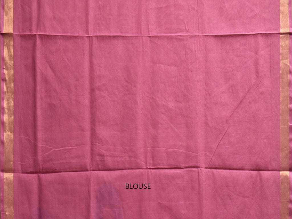 Light Pink Khadi Cotton Handloom Saree with All Over Floral Design kh0710