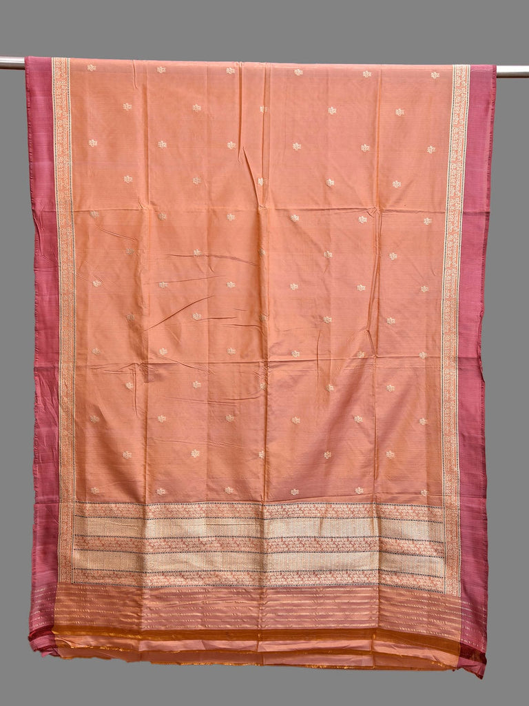 Light Rust Banaras Silk Dupatta with Border and Pallu Design ds3890