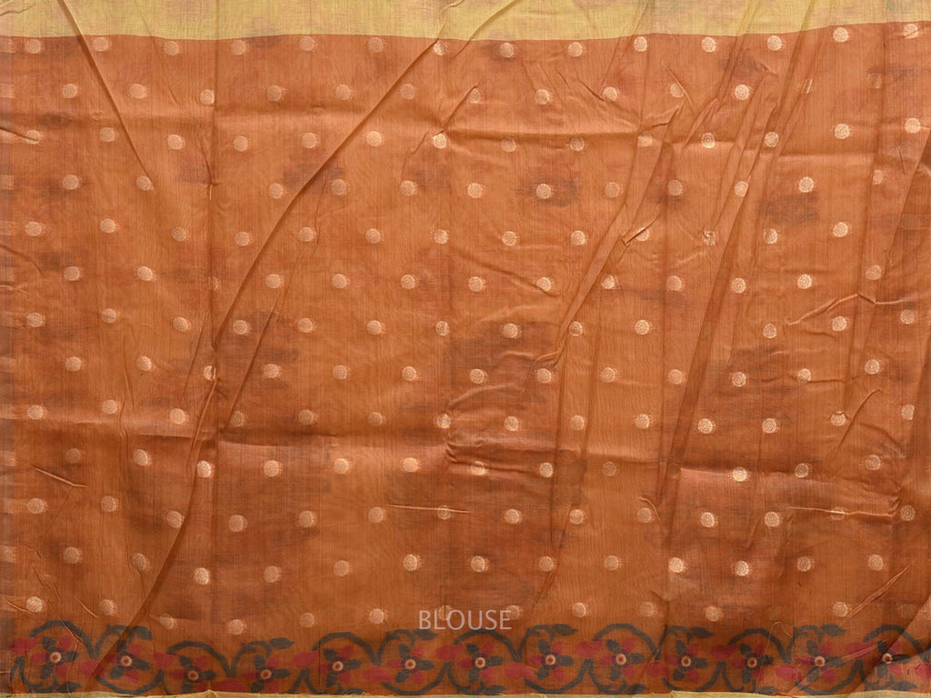 Light Yellow Dhakai Jamdani Cotton Viscose Saree with Floral Design dj0049