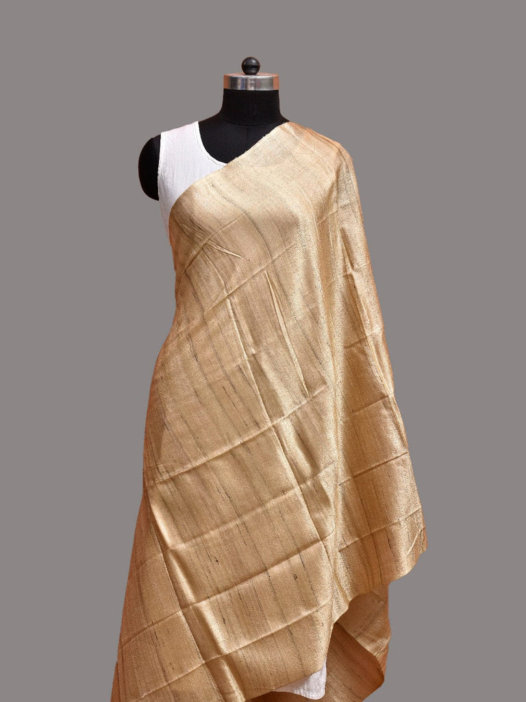 Light Yellow Tussar Dupatta with Strips Design ds3841