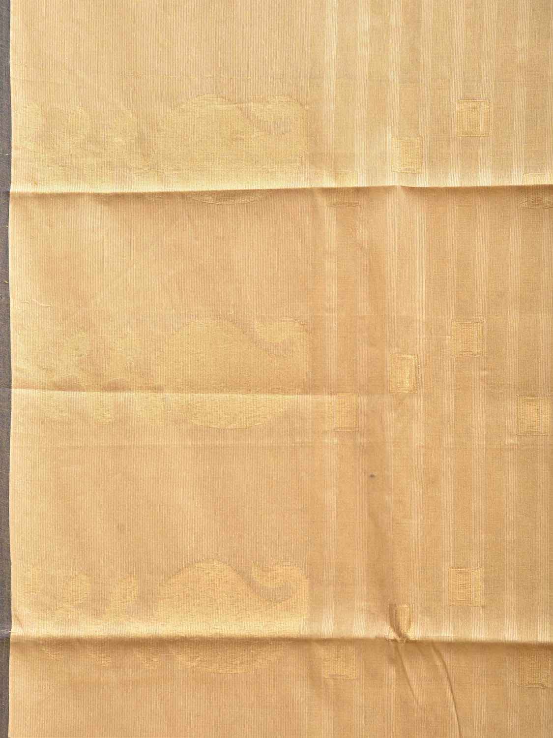 Light Yellow Venkatagiri Cotton Saree with Strips and Pasley Border ...