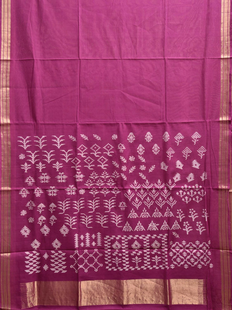 Magenta Khadi Cotton Handloom Saree with Assorted Buta Pallu Design kh0712