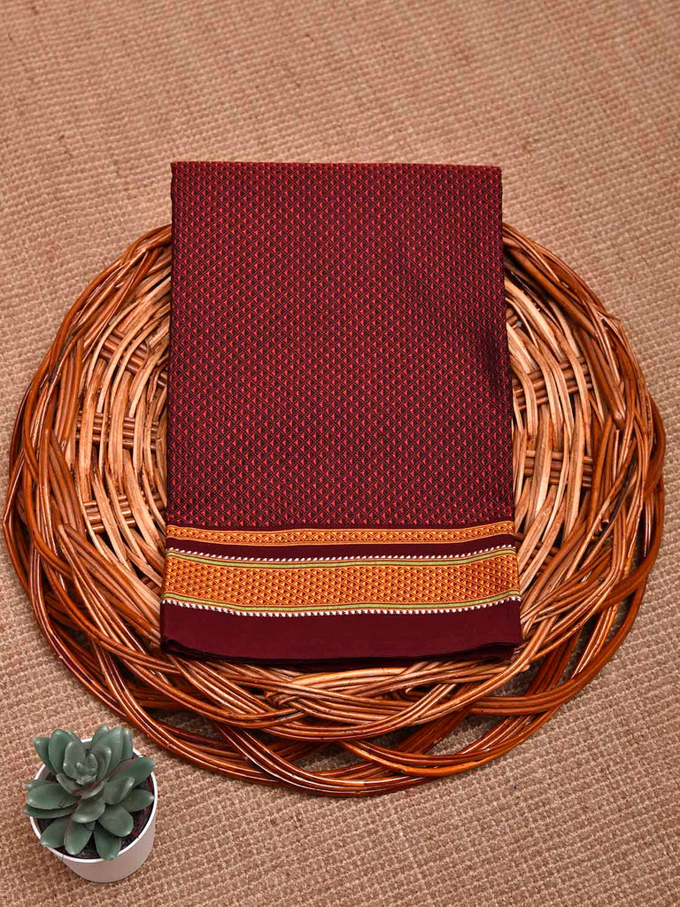 Maroon Jacquard Viscose Blouse with Border Design Length 1mt Width 31 Inches BL0110